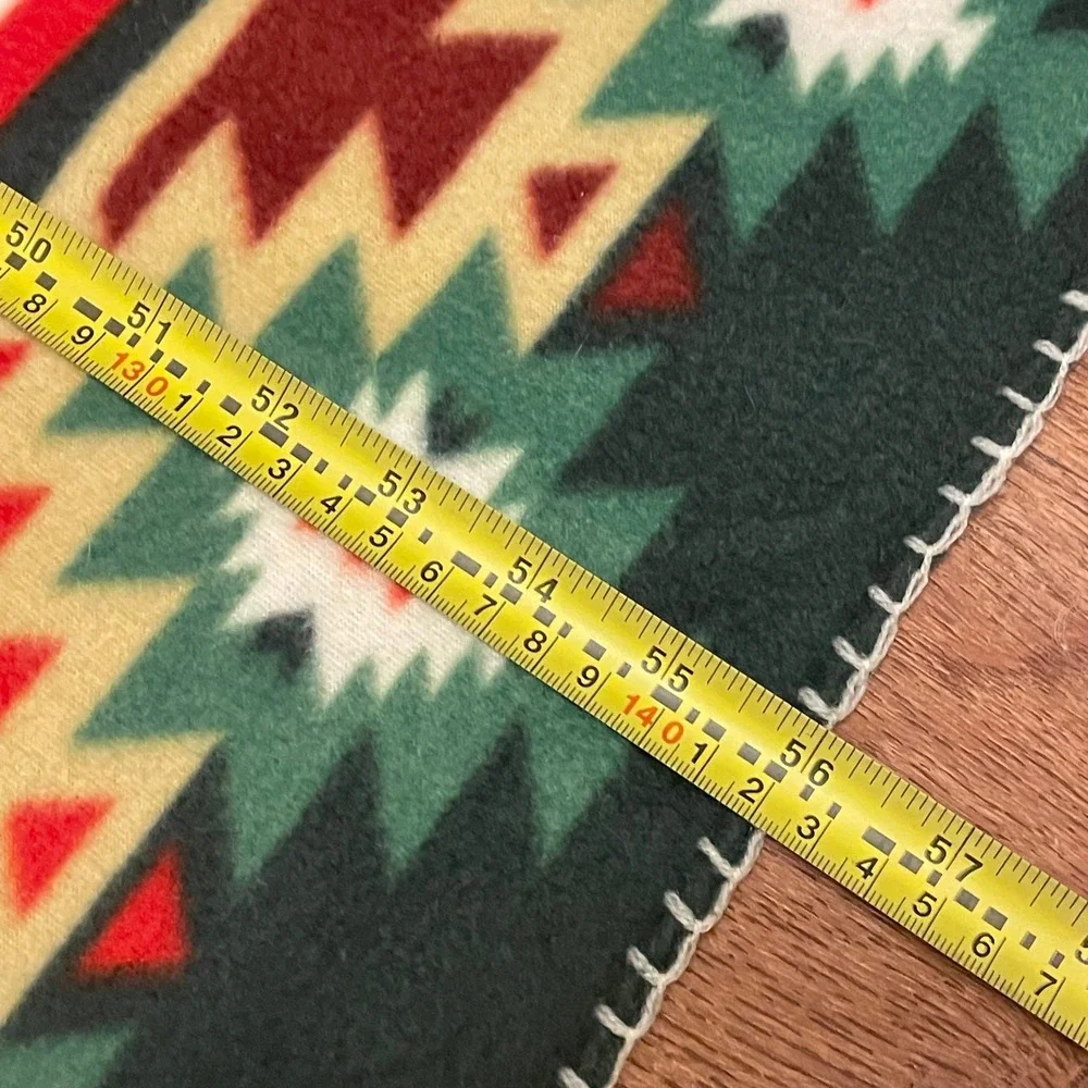 St Labre Indian School Southwestern Fleece Throw Blanket Bright Geometric 57x38